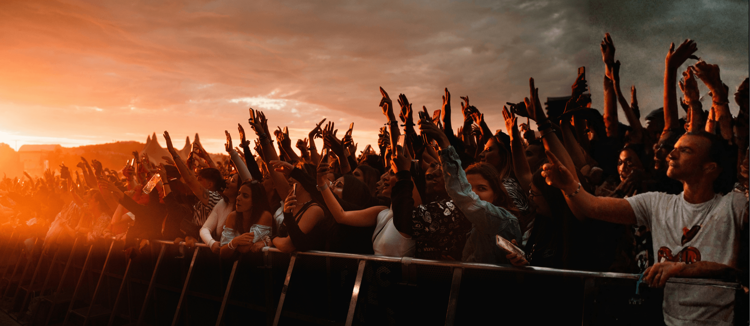 Festival crowd cheering